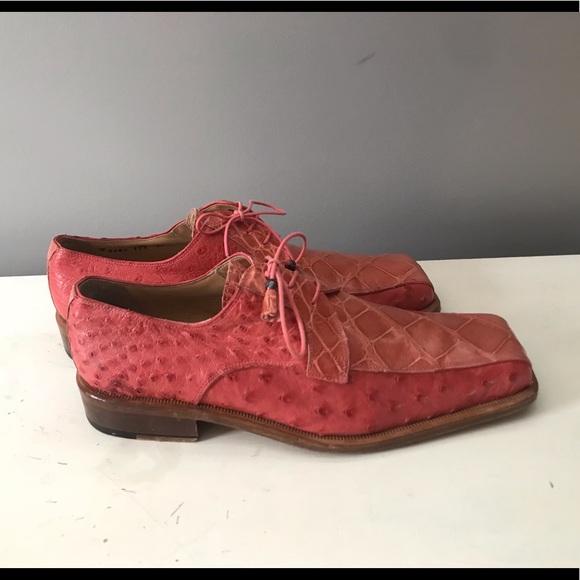 (SOLD)Mauri Italy Genuine Alligator/Ostrich Coral - Picture 1 of 6